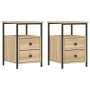 Mesitas noche 2 uds madera ingeniería roble Sonoma 34x35,5x50cm de vidaXL, Mesitas de noche - Ref: Foro24-826016, Precio: 82,...