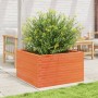 Jardinera de madera maciza de pino marrón cera 80x80x45,5 cm en Macetas y jardineras | Comprar online en Foru.es