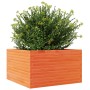 Jardinera de madera maciza de pino marrón cera 80x80x45,5 cm en Macetas y jardineras | Comprar online en Foru.es