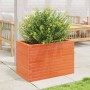 Jardinera de madera maciza de pino marrón cera 70x40x45,5 cm en Macetas y jardineras | Comprar online en Foru.es
