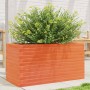 Jardinera de madera maciza de pino marrón cera 90x40x45,5 cm en Macetas y jardineras | Comprar online en Foru.es