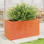 Jardinera de madera maciza de pino marrón cera 90x40x45,5 cm en Macetas y jardineras | Comprar online en Foru.es