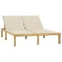 Double lounger and cream impregnated pine wood cushions by vidaXL, Loungers - Ref: Foro24-3065881, Price: 213,83 €, Discount: %
