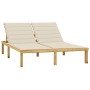 Tumbona doble y cojines crema madera pino impregnada de vidaXL, Tumbonas - Ref: Foro24-3065881, Precio: 205,98 €, Descuento: %