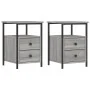 Mesitas noche 2 uds madera ingeniería gris Sonoma 34x35,5x50 cm de vidaXL, Mesitas de noche - Ref: Foro24-826020, Precio: 84,...