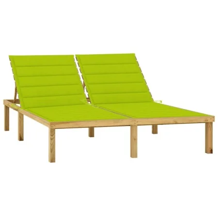 Double lounger and bright green cushions impregnated pine wood by vidaXL, Loungers - Ref: Foro24-3065890, Price: 205,62 €, Di...