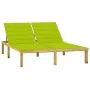 Double lounger and bright green cushions impregnated pine wood by vidaXL, Loungers - Ref: Foro24-3065890, Price: 205,62 €, Di...