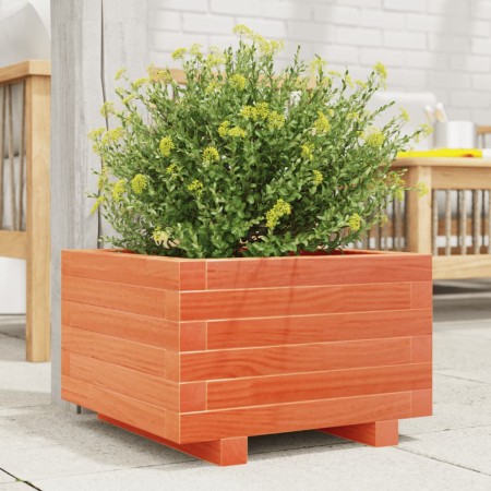 Jardinera madera maciza de pino marrón cera 40x40x26,5 cm en Macetas y jardineras | Comprar online en Foru.es