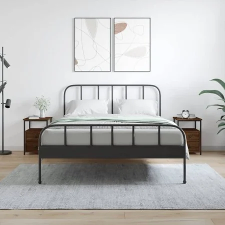 Mesitas noche 2 uds madera ingeniería marrón roble 34x35,5x50cm de vidaXL, Mesitas de noche - Ref: Foro24-826022, Precio: 73,...