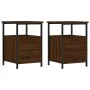 Mesitas noche 2 uds madera ingeniería marrón roble 34x35,5x50cm de vidaXL, Mesitas de noche - Ref: Foro24-826022, Precio: 73,...