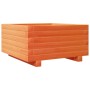 Jardinera madera maciza de pino marrón cera 50x50x26,5 cm en Macetas y jardineras | Comprar online en Foru.es