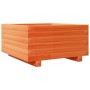 Jardinera madera maciza de pino marrón cera 50x50x26,5 cm en Macetas y jardineras | Comprar online en Foru.es