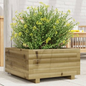 Jardinera de madera de pino impregnada 50x50x26,5 cm en Macetas y jardineras | Comprar online en Foru.es