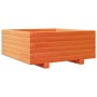 Jardinera de madera maciza de pino marrón cera 60x60x26,5 cm en Macetas y jardineras | Comprar online en Foru.es