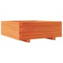 Jardinera de madera maciza de pino marrón cera 70x70x26,5 cm en Macetas y jardineras | Comprar online en Foru.es