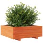 Jardinera de madera maciza de pino marrón cera 70x70x26,5 cm en Macetas y jardineras | Comprar online en Foru.es