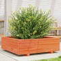 Jardinera de madera maciza de pino marrón cera 80x80x26,5 cm en Macetas y jardineras | Comprar online en Foru.es