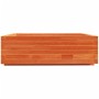 Jardinera de madera maciza de pino marrón cera 80x80x26,5 cm en Macetas y jardineras | Comprar online en Foru.es
