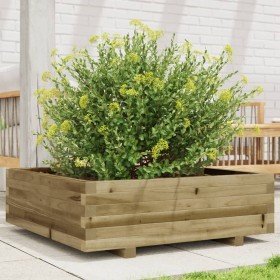 Jardinera de madera de pino impregnada 80x80x26,5 cm en Macetas y jardineras | Comprar online en Foru.es