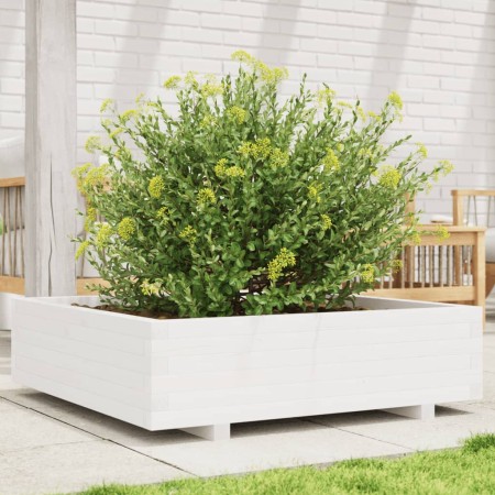 Jardinera de madera maciza de pino blanco 90x90x26,5 cm en Macetas y jardineras | Comprar online en Foru.es