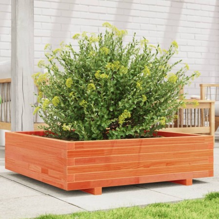 Jardinera de madera maciza de pino marrón cera 90x90x26,5 cm en Macetas y jardineras | Comprar online en Foru.es