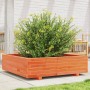 Jardinera de madera maciza de pino marrón cera 90x90x26,5 cm en Macetas y jardineras | Comprar online en Foru.es
