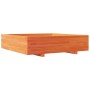 Jardinera de madera maciza de pino marrón cera 100x100x26,5 cm en Macetas y jardineras | Comprar online en Foru.es