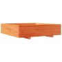 Jardinera de madera maciza de pino marrón cera 100x100x26,5 cm en Macetas y jardineras | Comprar online en Foru.es