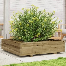 Jardinera de madera de pino impregnada 100x100x26,5 cm en Macetas y jardineras | Comprar online en Foru.es