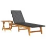 Tumbona con mesa ratán sintético y madera maciza de acacia de vidaXL, Tumbonas - Ref: Foro24-319727, Precio: 147,47 €, Descue...