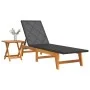 Tumbona con mesa ratán sintético y madera maciza de acacia de vidaXL, Tumbonas - Ref: Foro24-319727, Precio: 147,47 €, Descue...