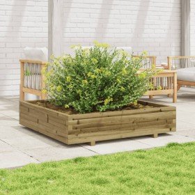 Jardinera madera de pino impregnada 110x110x26,5 cm en Macetas y jardineras | Comprar online en Foru.es