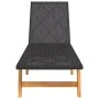 Synthetic rattan and solid brown and black acacia wood sun lounger by vidaXL, Loungers - Ref: Foro24-319726, Price: 134,44 €,...