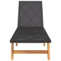Tumbona ratán sintético y madera maciza acacia marrón y negro de vidaXL, Tumbonas - Ref: Foro24-319726, Precio: 140,63 €, Des...
