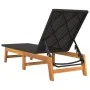 Synthetic rattan and solid brown and black acacia wood sun lounger by vidaXL, Loungers - Ref: Foro24-319726, Price: 134,44 €,...