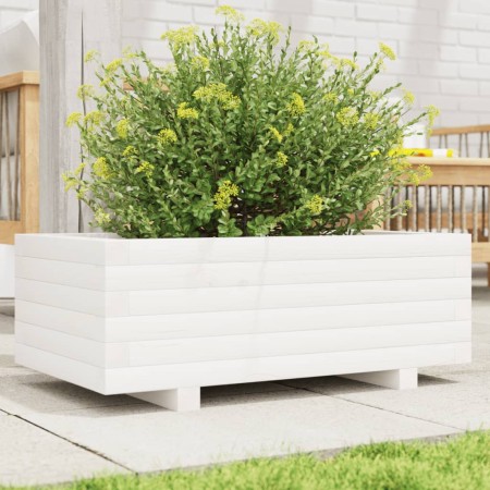 Jardinera de madera maciza de pino blanco 70x40x26,5 cm en Macetas y jardineras | Comprar online en Foru.es
