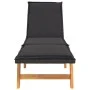 Liege mit Kissen aus synthetischem Rattan und massivem Akazienholz von vidaXL, Liegen - Ref: Foro24-319723, Preis: 159,62 €, ...