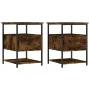 Mesitas noche 2 uds madera ingeniería roble ahumado 40x42x56 cm de vidaXL, Mesitas de noche - Ref: Foro24-826028, Precio: 52,...
