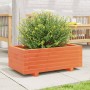 Jardinera de madera maciza de pino marrón cera 70x40x26,5 cm en Macetas y jardineras | Comprar online en Foru.es
