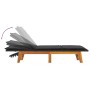 Tumbona con cojín ratán sintético y madera maciza acacia de vidaXL, Tumbonas - Ref: Foro24-319723, Precio: 162,47 €, Descuent...