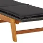 Lounger with synthetic rattan cushion and solid acacia wood by vidaXL, Loungers - Ref: Foro24-319723, Price: 159,62 €, Discou...