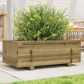 Jardinera de madera de pino impregnada 70x40x26,5 cm en Macetas y jardineras | Comprar online en Foru.es