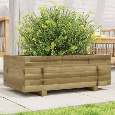 Jardinera de madera de pino impregnada 70x40x26,5 cm en Macetas y jardineras | Comprar online en Foru.es