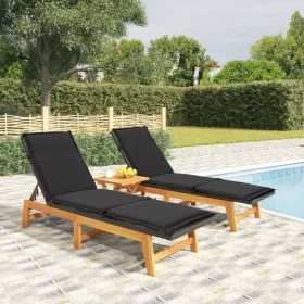 3-piece garden furniture set synthetic rattan acacia wood by vidaXL, Loungers - Ref: Foro24-3154401, Price: 341,97 €, Discoun...