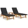 3-piece garden furniture set synthetic rattan acacia wood by vidaXL, Loungers - Ref: Foro24-3154401, Price: 341,97 €, Discoun...