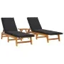 3-piece garden furniture set synthetic rattan acacia wood by vidaXL, Loungers - Ref: Foro24-3154401, Price: 341,97 €, Discoun...