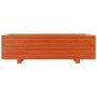 Jardinera de madera maciza de pino marrón cera 90x40x26,5 cm en Macetas y jardineras | Comprar online en Foru.es