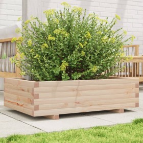 Jardinera de madera maciza de pino 90x60x26,5 cm en Macetas y jardineras | Comprar online en Foru.es