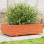 Jardinera de madera maciza de pino marrón cera 90x60x26,5 cm en Macetas y jardineras | Comprar online en Foru.es