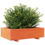 Jardinera de madera maciza de pino marrón cera 90x60x26,5 cm en Macetas y jardineras | Comprar online en Foru.es